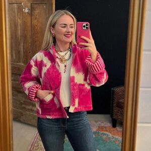 Jayshree Dalal Velvet Tie Dye Stripe Jacket Size L/XL